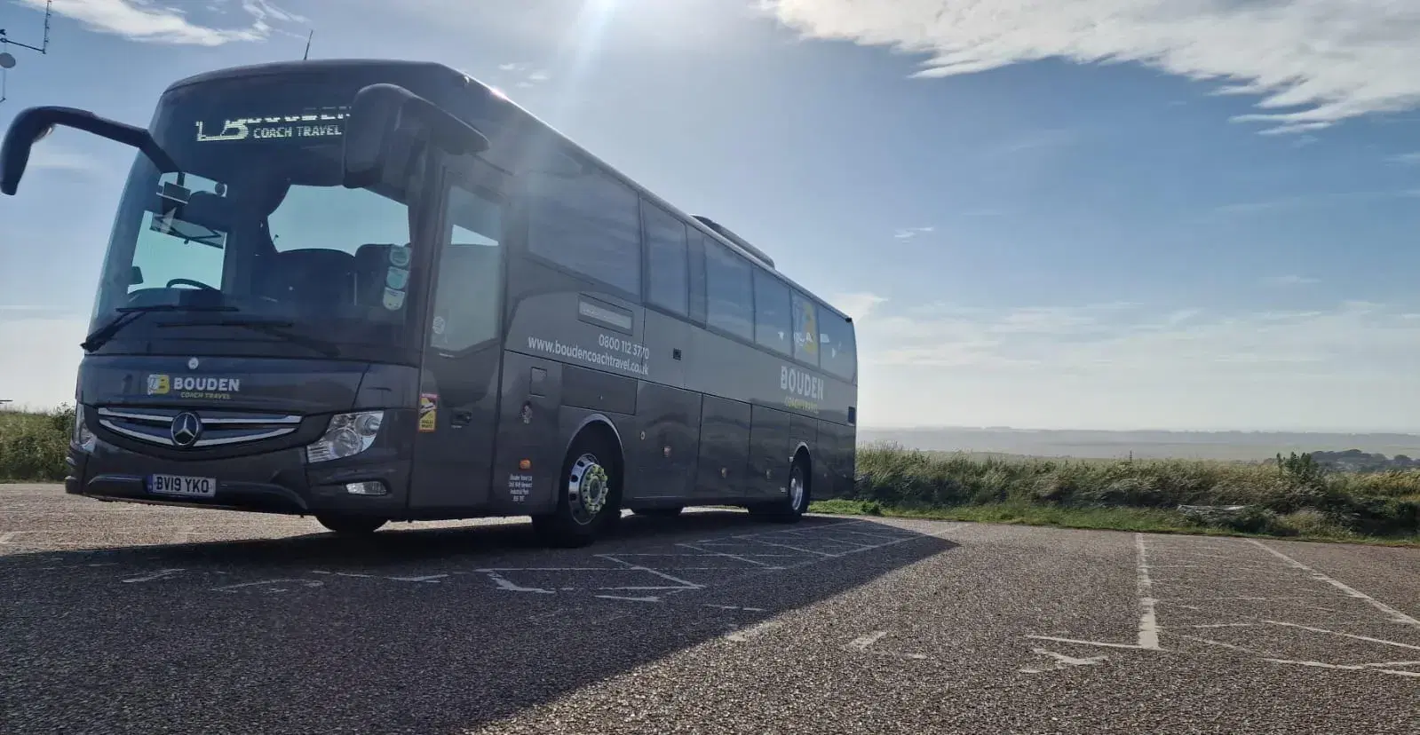 Bouden Coach Travel coach at Alexander Stadium during the Birmingham 2026 European Athletics Championships